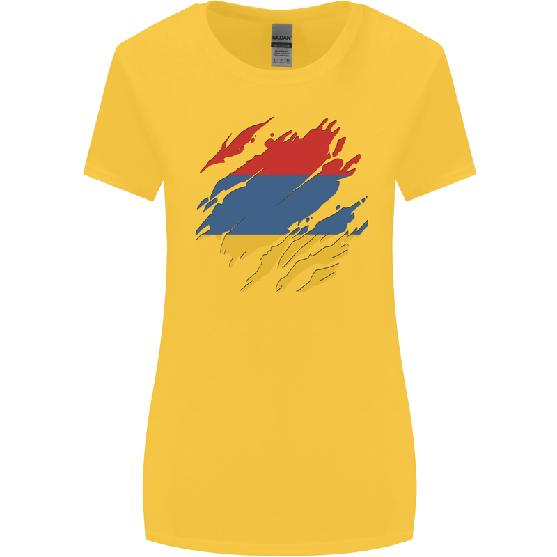 Torn Armenia Flag Armenian Day Football Womens Wider Cut T-Shirt Yellow
