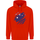 Torn Australia Flag Australian Day Football Childrens Kids Hoodie Bright Red