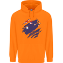 Torn Australia Flag Australian Day Football Childrens Kids Hoodie Orange