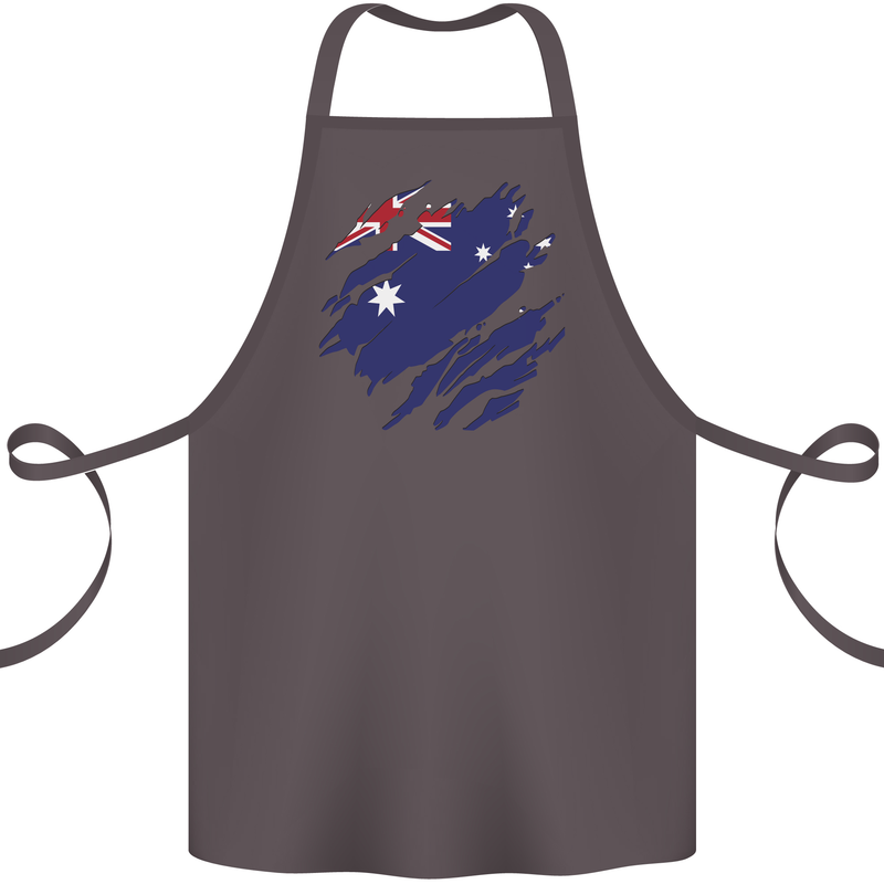 Torn Australia Flag Australian Day Football Cotton Apron 100% Organic Dark Grey