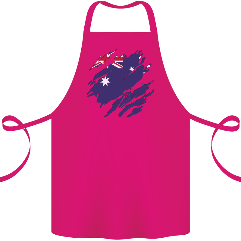 Torn Australia Flag Australian Day Football Cotton Apron 100% Organic Pink