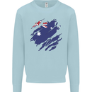 Torn Australia Flag Australian Day Football Kids Sweatshirt Jumper Light Blue