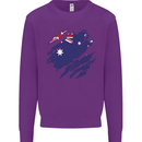 Torn Australia Flag Australian Day Football Kids Sweatshirt Jumper Purple