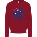 Torn Australia Flag Australian Day Football Kids Sweatshirt Jumper Red