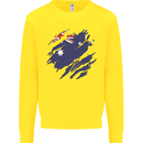 Torn Australia Flag Australian Day Football Kids Sweatshirt Jumper Yellow
