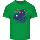 Torn Australia Flag Australian Day Football Kids T-Shirt Childrens Irish Green