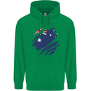 Torn Australia Flag Australian Day Football Mens 80% Cotton Hoodie Irish Green