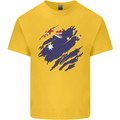 Torn Australia Flag Australian Day Football Mens Cotton T-Shirt Tee Top Yellow