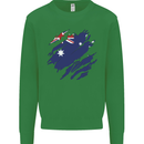 Torn Australia Flag Australian Day Football Mens Sweatshirt Jumper Irish Green