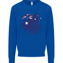 Torn Australia Flag Australian Day Football Mens Sweatshirt Jumper Royal Blue