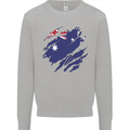 Torn Australia Flag Australian Day Football Mens Sweatshirt Jumper Sports Grey