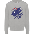 Torn Australia Flag Australian Day Football Mens Sweatshirt Jumper Sports Grey