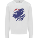 Torn Australia Flag Australian Day Football Mens Sweatshirt Jumper White