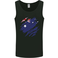 Torn Australia Flag Australian Day Football Mens Vest Tank Top Black
