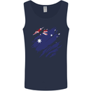 Torn Australia Flag Australian Day Football Mens Vest Tank Top Navy Blue