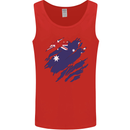 Torn Australia Flag Australian Day Football Mens Vest Tank Top Red