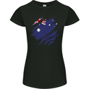 Torn Australia Flag Australian Day Football Womens Petite Cut T-Shirt Black