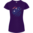 Torn Australia Flag Australian Day Football Womens Petite Cut T-Shirt Purple