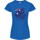 Torn Australia Flag Australian Day Football Womens Petite Cut T-Shirt Royal Blue