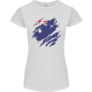 Torn Australia Flag Australian Day Football Womens Petite Cut T-Shirt White