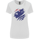 Torn Australia Flag Australian Day Football Womens Wider Cut T-Shirt White