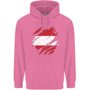 Torn Austria Flag Austrian Day Football Childrens Kids Hoodie Azalea