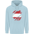 Torn Austria Flag Austrian Day Football Childrens Kids Hoodie Light Blue