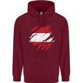 Torn Austria Flag Austrian Day Football Childrens Kids Hoodie Maroon