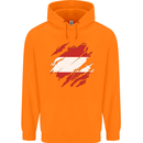 Torn Austria Flag Austrian Day Football Childrens Kids Hoodie Orange