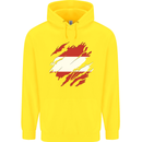 Torn Austria Flag Austrian Day Football Childrens Kids Hoodie Yellow
