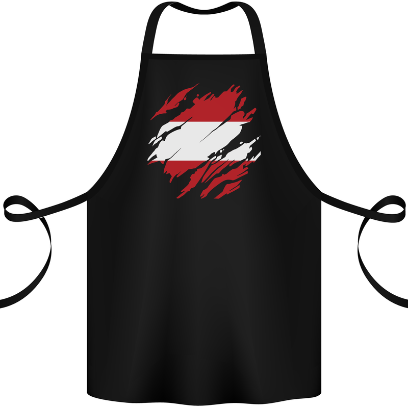 Torn Austria Flag Austrian Day Football Cotton Apron 100% Organic Black