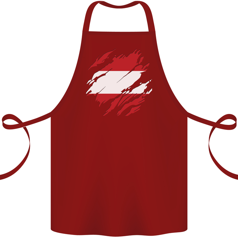Torn Austria Flag Austrian Day Football Cotton Apron 100% Organic Maroon