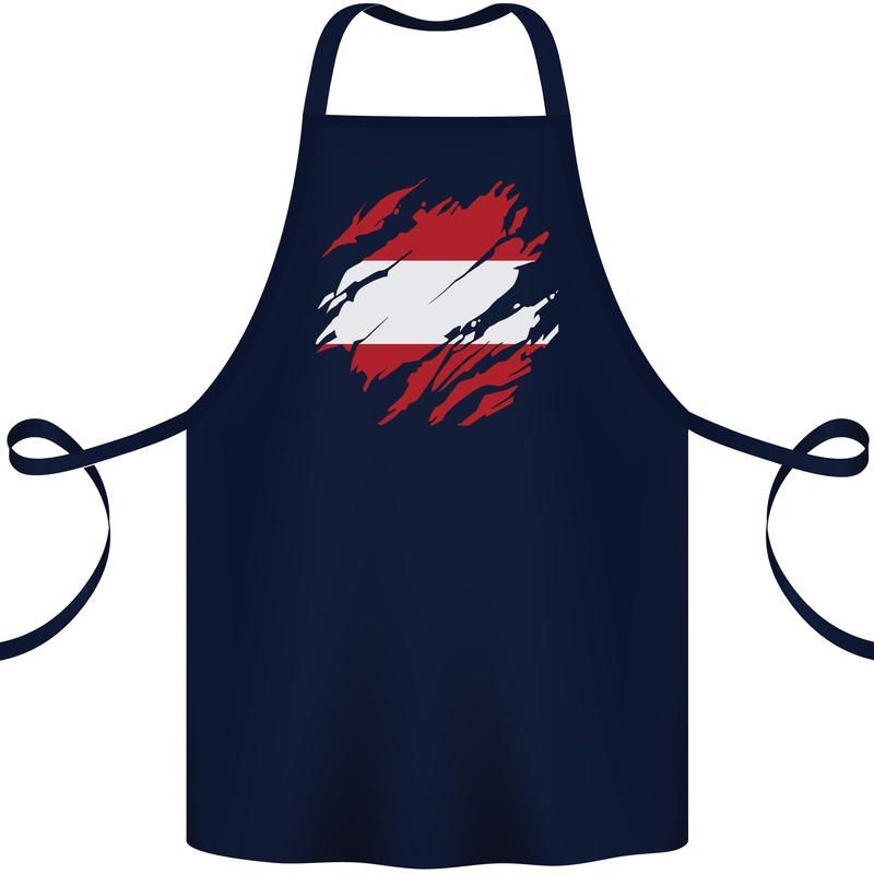Torn Austria Flag Austrian Day Football Cotton Apron 100% Organic Navy Blue
