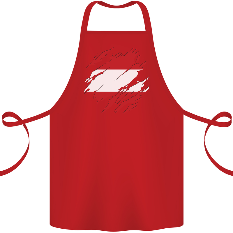 Torn Austria Flag Austrian Day Football Cotton Apron 100% Organic Red