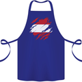 Torn Austria Flag Austrian Day Football Cotton Apron 100% Organic Royal Blue