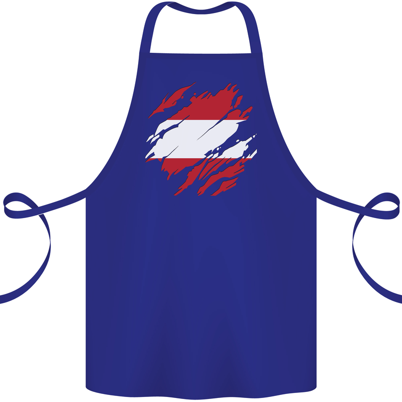 Torn Austria Flag Austrian Day Football Cotton Apron 100% Organic Royal Blue