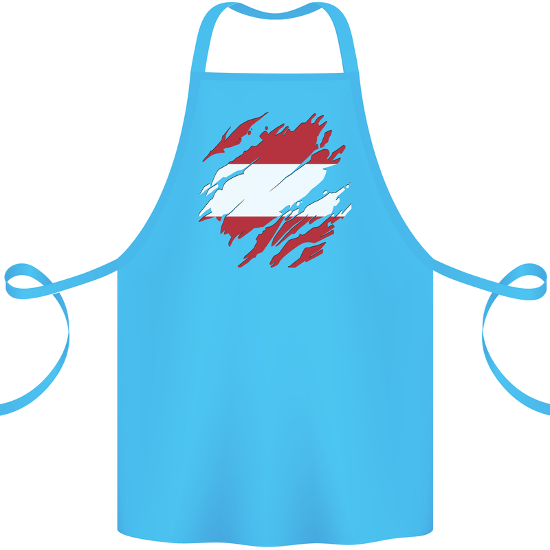 Torn Austria Flag Austrian Day Football Cotton Apron 100% Organic Turquoise