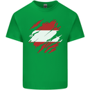 Torn Austria Flag Austrian Day Football Kids T-Shirt Childrens Irish Green