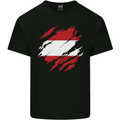 Torn Austria Flag Austrian Day Football Mens Cotton T-Shirt Tee Top Black