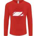 Torn Austria Flag Austrian Day Football Mens Long Sleeve T-Shirt Red