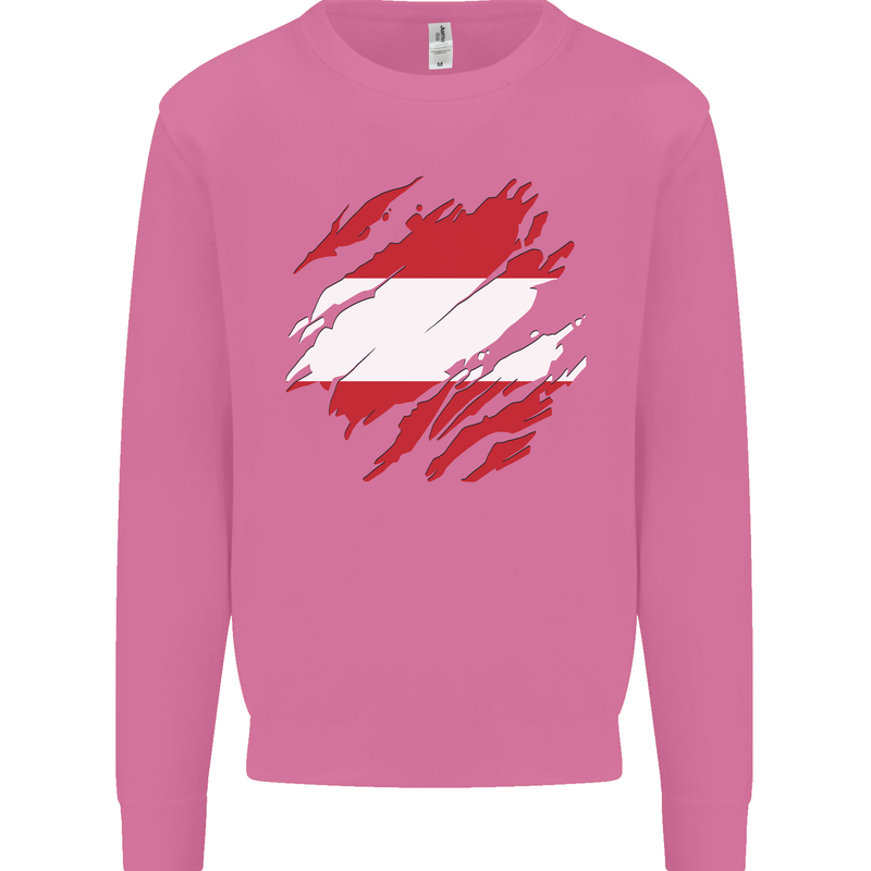 Torn Austria Flag Austrian Day Football Mens Sweatshirt Jumper Azalea