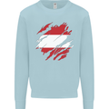 Torn Austria Flag Austrian Day Football Mens Sweatshirt Jumper Light Blue