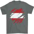 Torn Austria Flag Austrian Day Football Mens T-Shirt 100% Cotton Charcoal