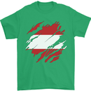 Torn Austria Flag Austrian Day Football Mens T-Shirt 100% Cotton Irish Green