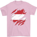 Torn Austria Flag Austrian Day Football Mens T-Shirt 100% Cotton Light Pink