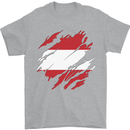 Torn Austria Flag Austrian Day Football Mens T-Shirt 100% Cotton Sports Grey