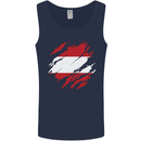 Torn Austria Flag Austrian Day Football Mens Vest Tank Top Navy Blue
