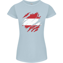 Torn Austria Flag Austrian Day Football Womens Petite Cut T-Shirt Light Blue