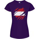 Torn Austria Flag Austrian Day Football Womens Petite Cut T-Shirt Purple