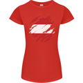 Torn Austria Flag Austrian Day Football Womens Petite Cut T-Shirt Red